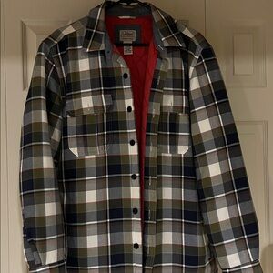 L.L. Bean Quilted Scotch Plaid Flannel Shirt